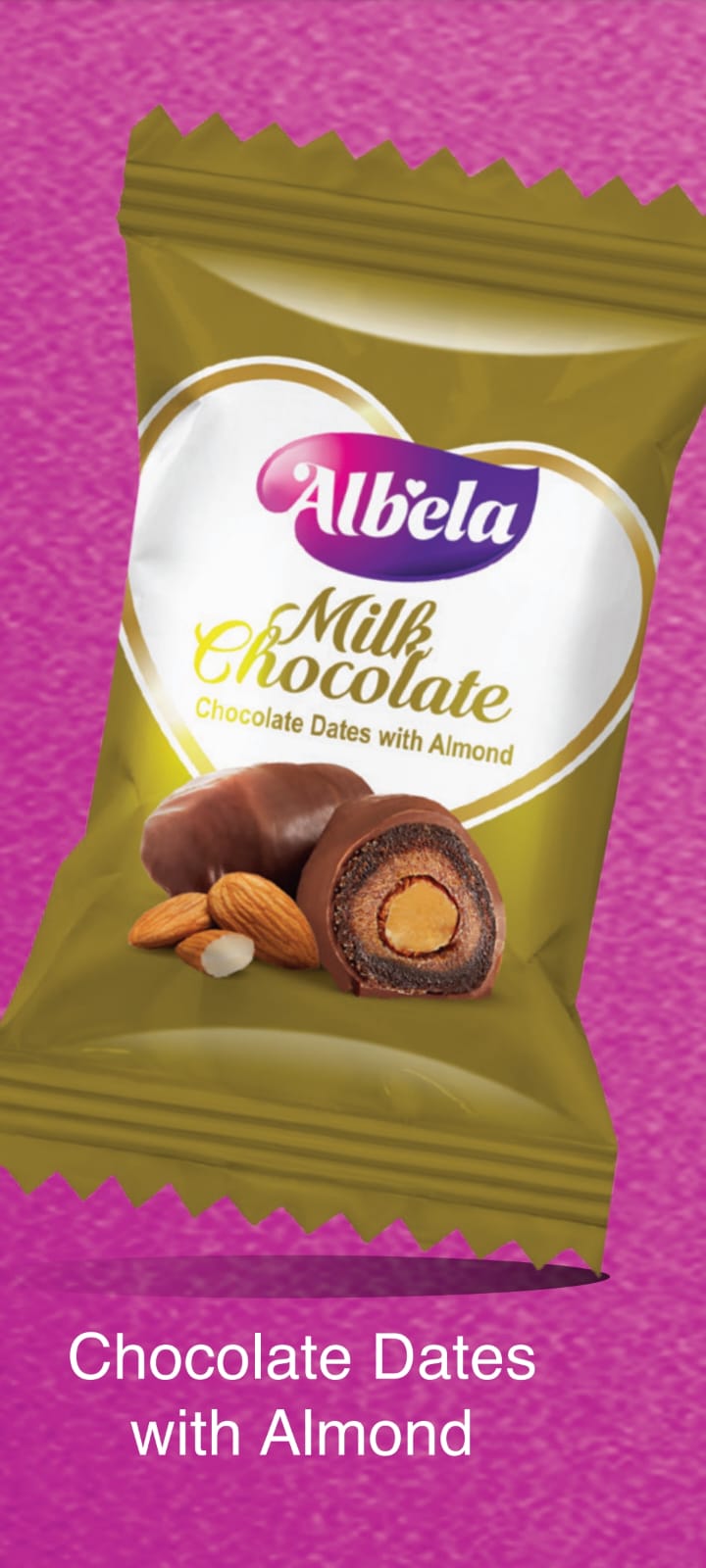 Premium Milk chocolate coated dates with almond